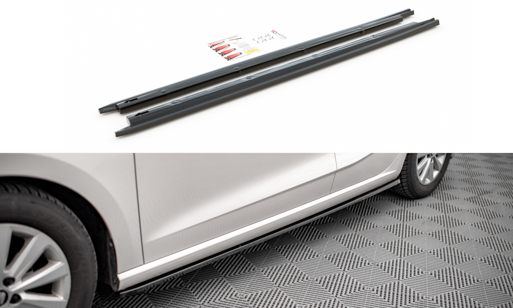 Street+ Seitenschweller Leisten V.1 passend für Seat Ibiza FR/ Standard Mk5 schwarz Hochglanz