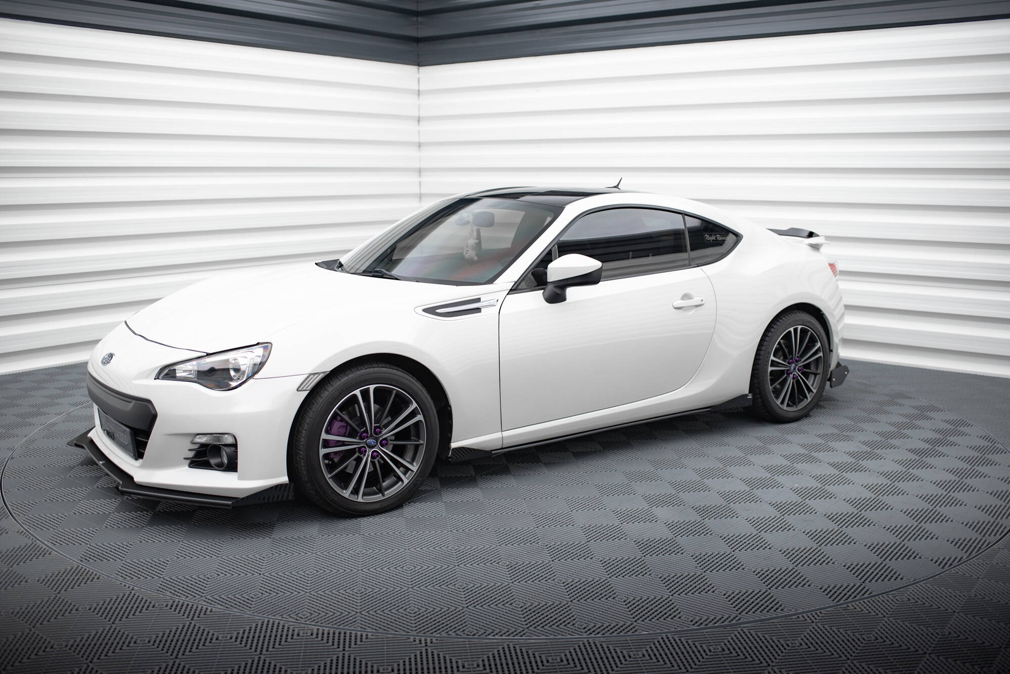 Street Pro Seitenschweller Leisten passend für Subaru BRZ Mk1 FL rot+ Hochglanz Flaps