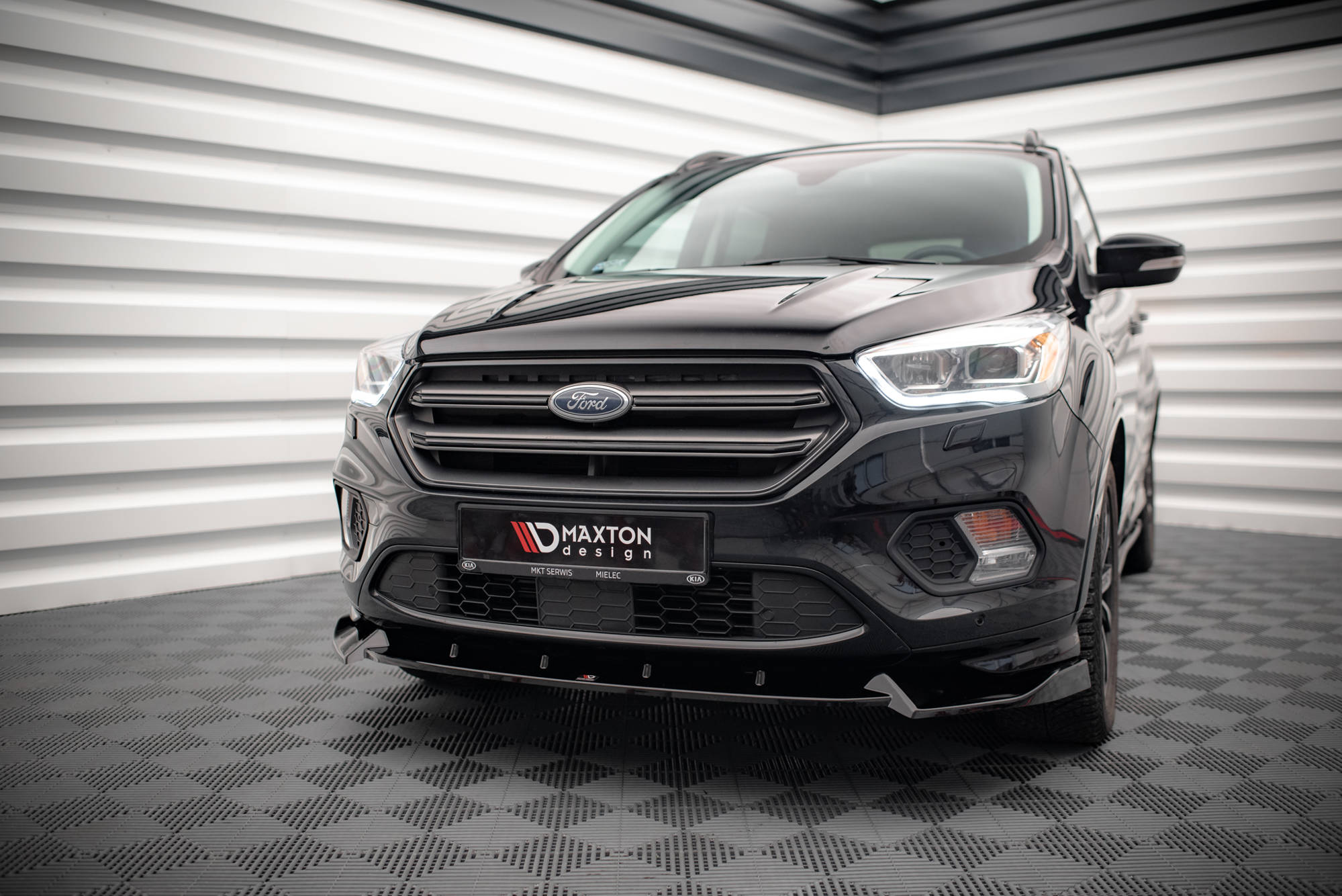 Street+ Spoilerlippe Front Ansatz V.2 passend für Ford Escape ST-Line Mk3 schwarz Hochglanz