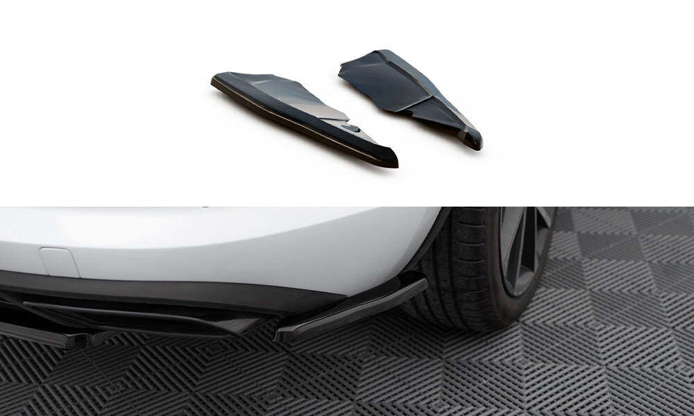 Heck Ansatz Flaps Diffusor für Skoda Kodiaq RS Mk1 / Mk1 Facelift schwarz Hochglanz