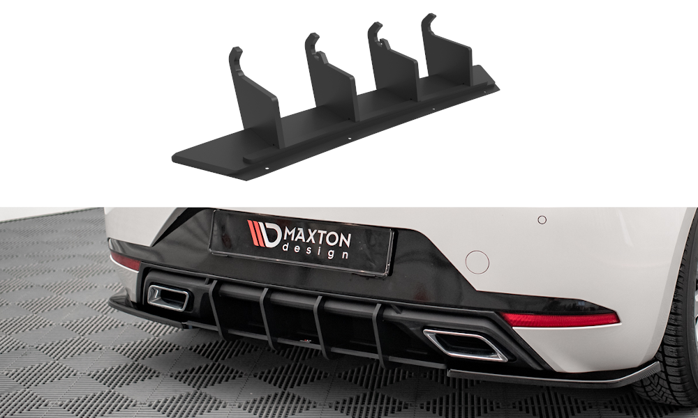 Street Pro Heckschürze Heck Ansatz Diffusor passend für Seat Ibiza Mk5 schwarz-rot