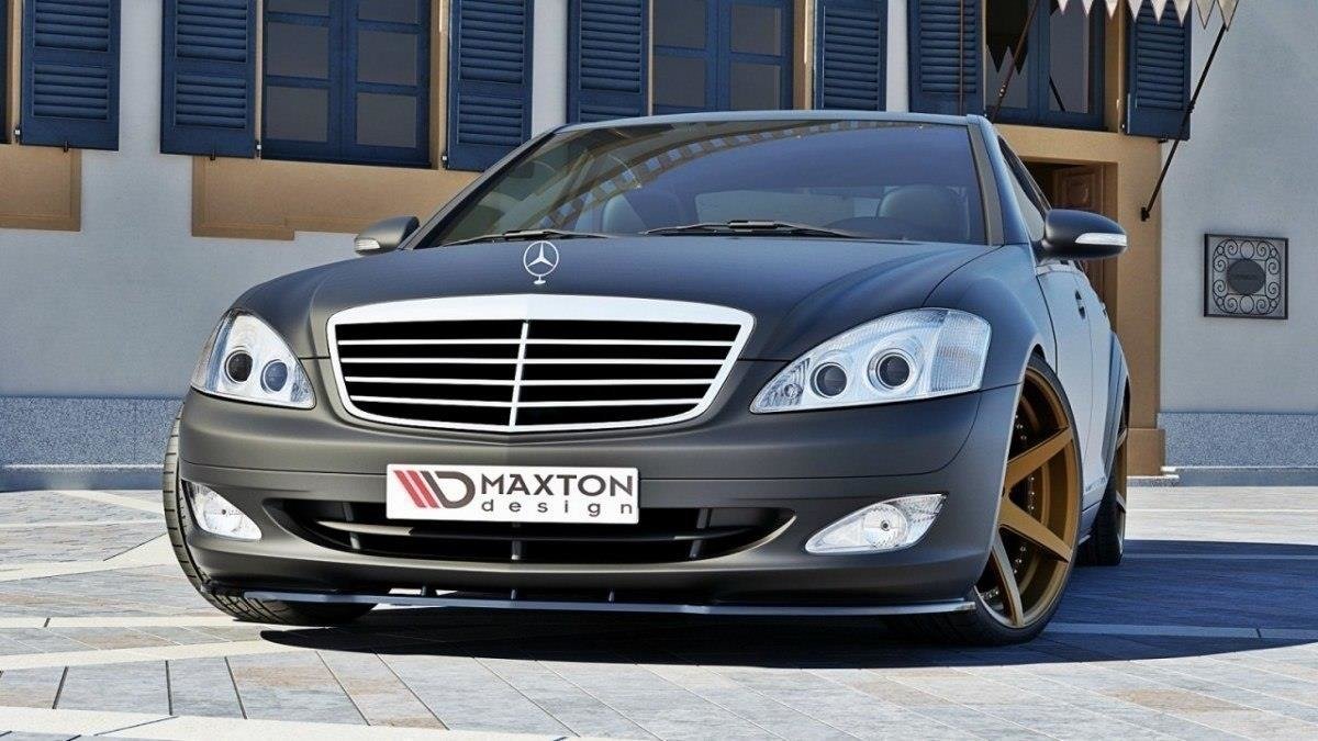 Street+ Spoilerlippe Front Ansatz passend für Mercedes S-Klasse W221 schwarz matt