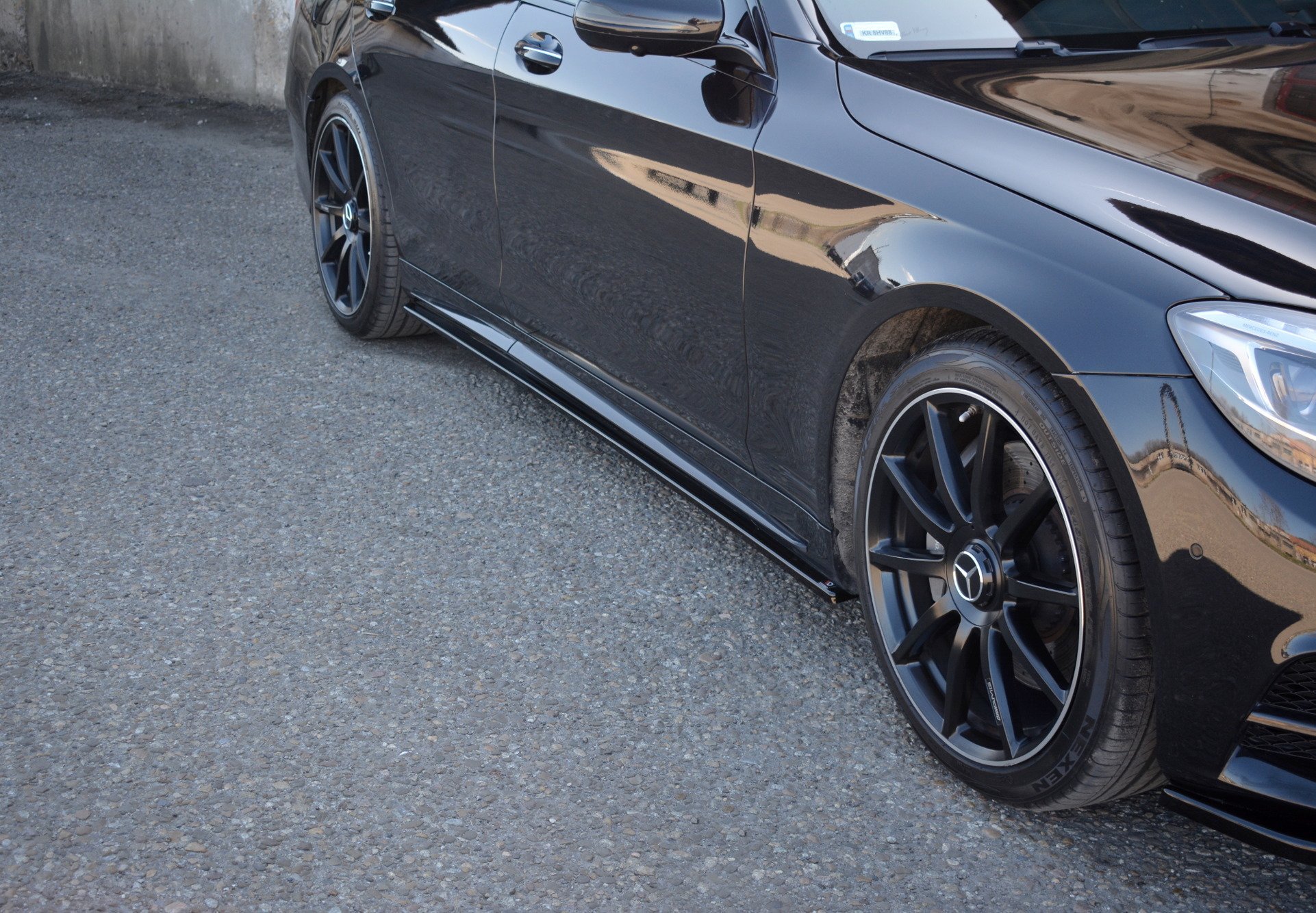 Seitenschweller Ansatz für Mercedes-Benz S AMG-Line W222 / W222 Facelift schwarz Hochglanz