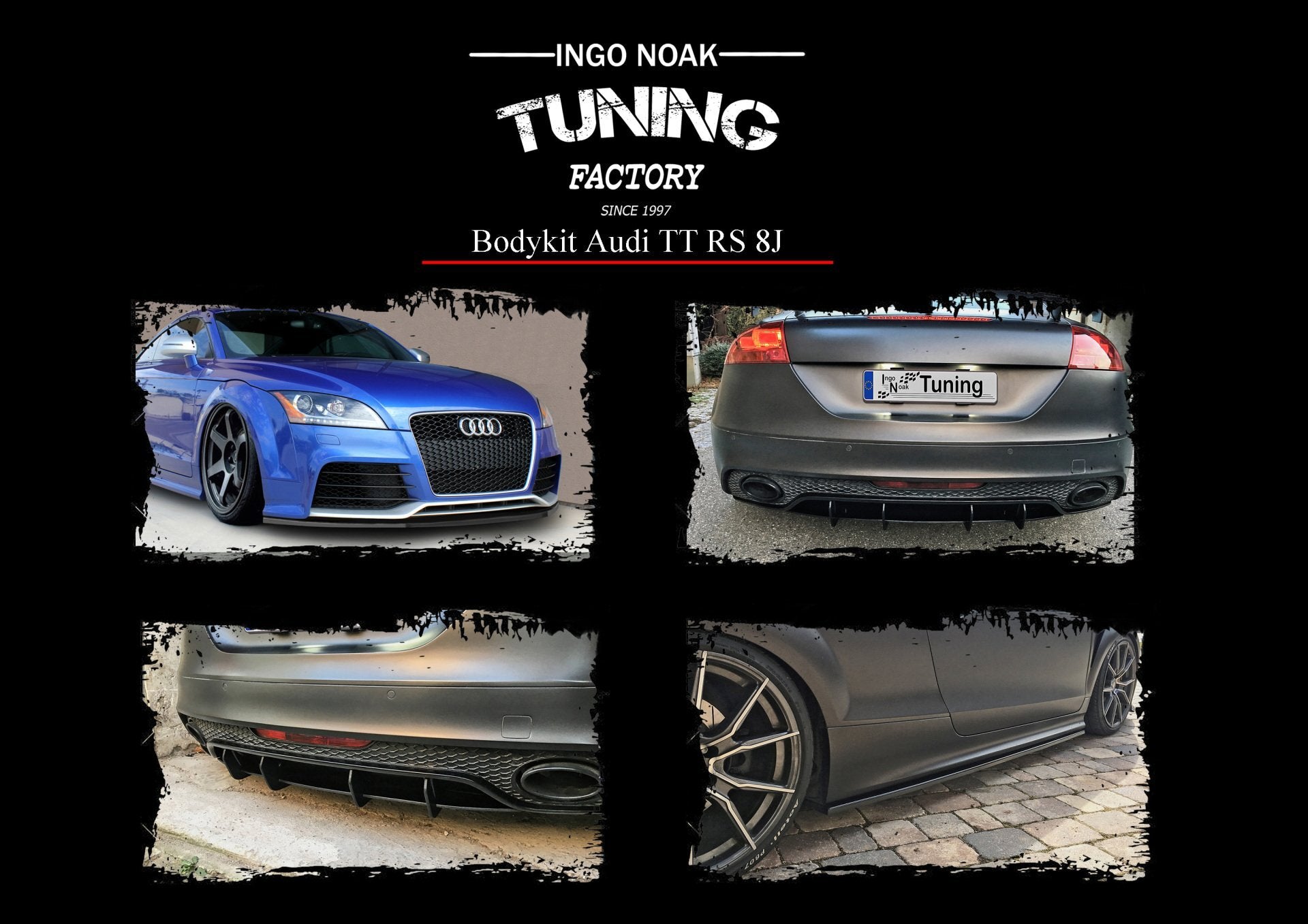 Bodykit für Audi TT RS 8J Bj.2009-2014 (Schwarz Matt)