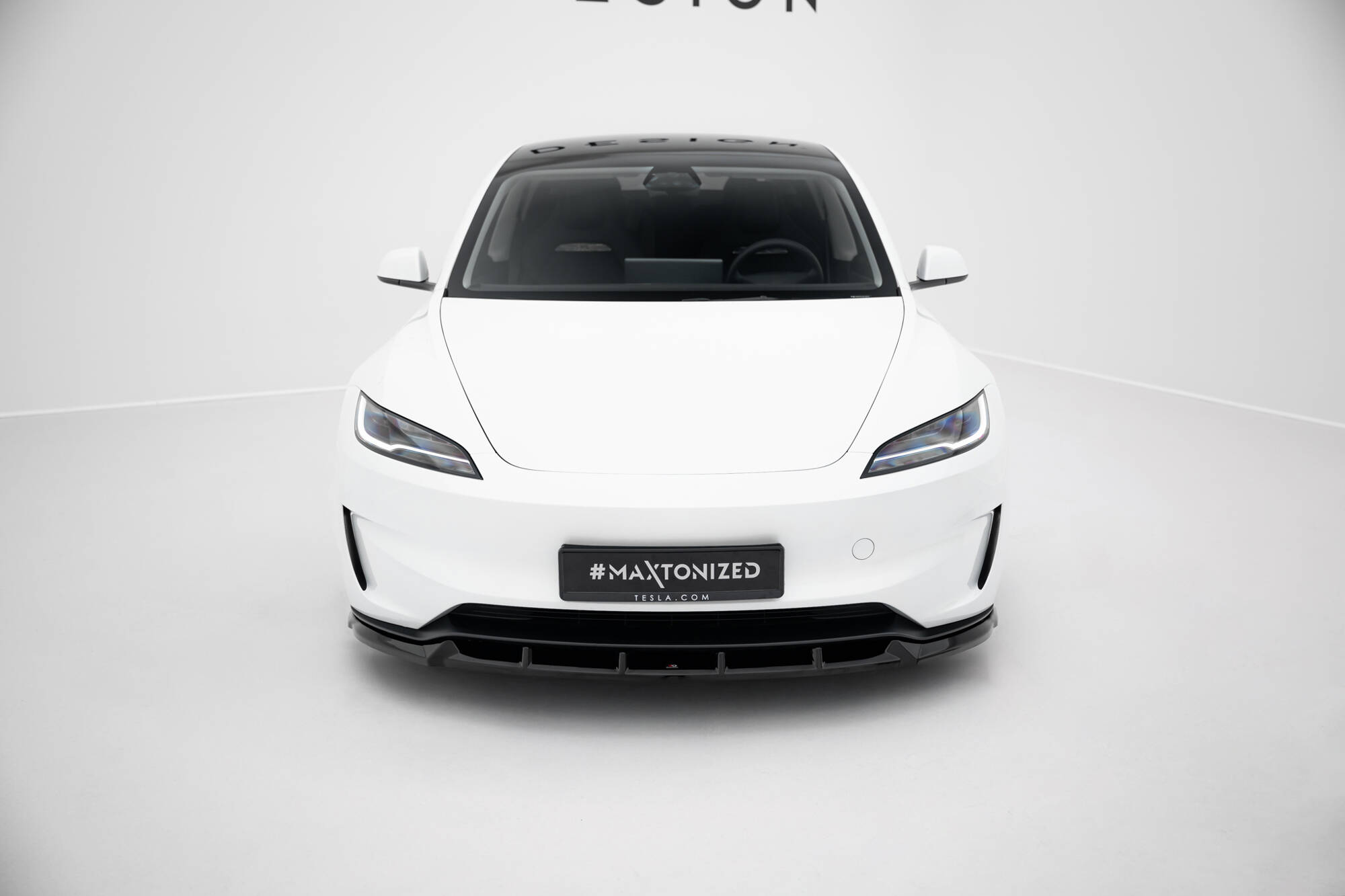 Frontlippe V.2 passend für Tesla Model 3 Performance Mk1 FL schwarz Hochglanz