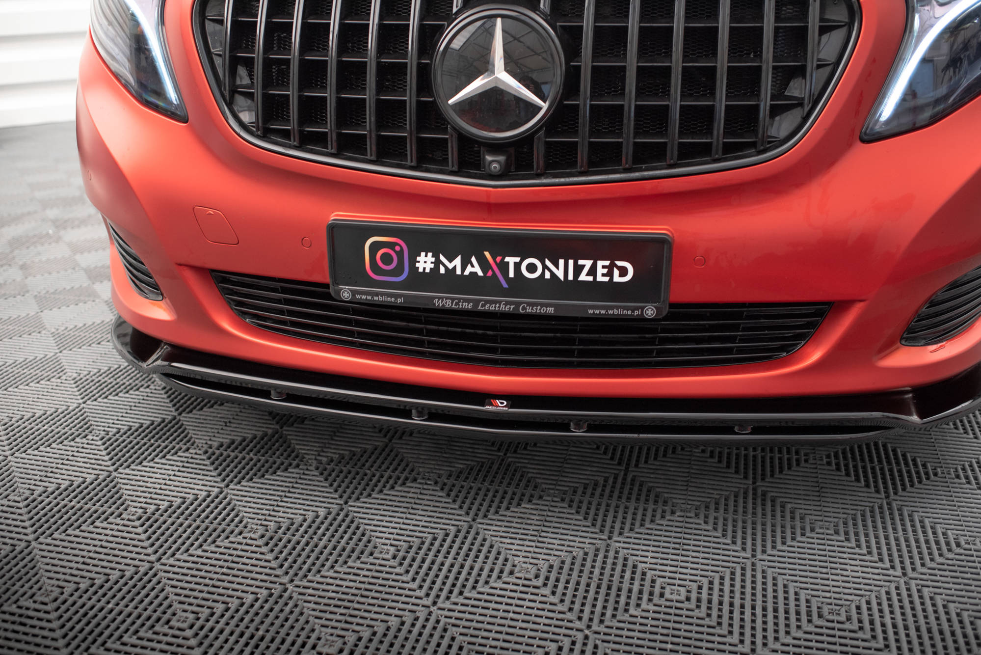 Street+ Spoilerlippe Front Ansatz V.4 passend für Mercedes V-Klasse W447 schwarz Hochglanz