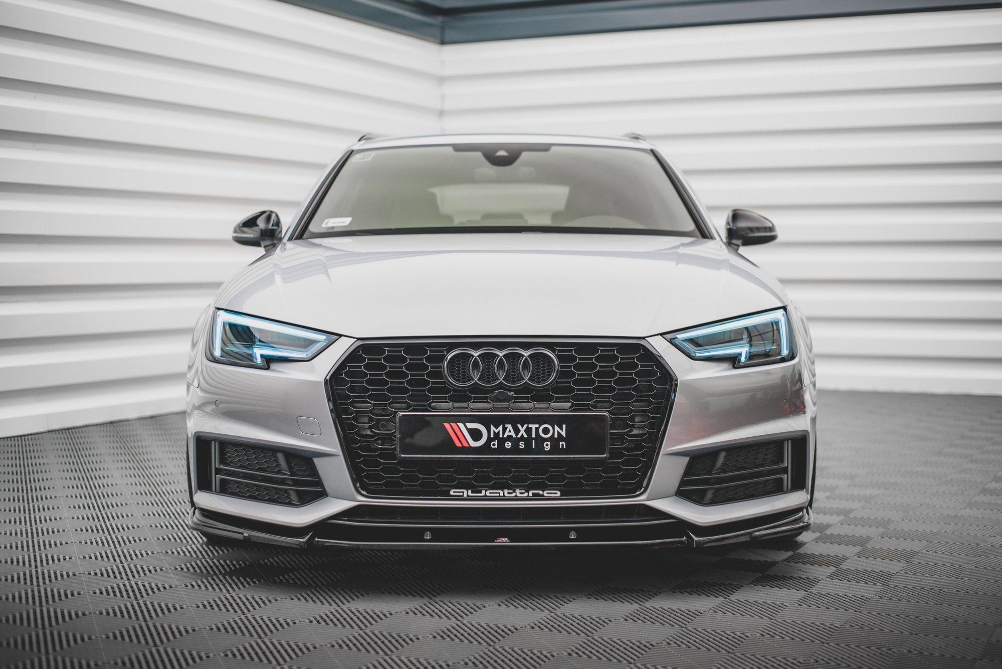 Street+ Spoilerlippe Front Ansatz V.3 passend für Audi S4 / A4 S-Line B9 schwarz Hochglanz