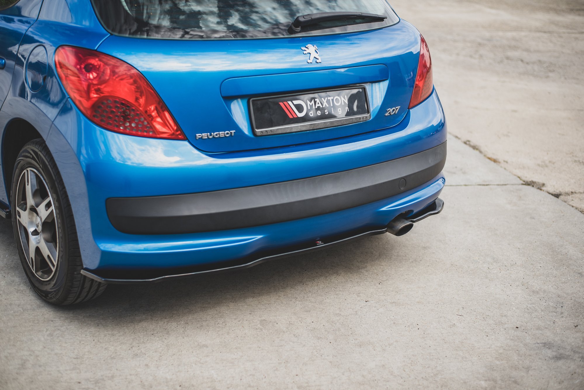 Heck Ansatz Flaps Diffusor für Peugeot 207 Sport schwarz Hochglanz