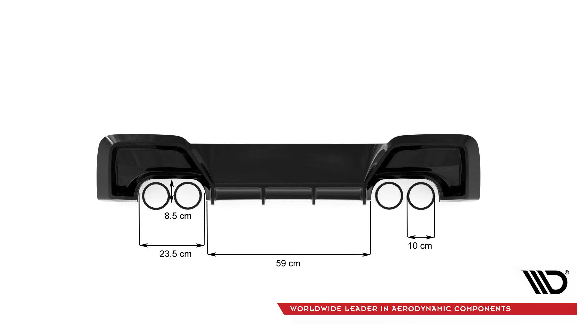 Street+ Heck Ansatz Diffusor V.2 passend für BMW M135i F20 schwarz Hochglanz