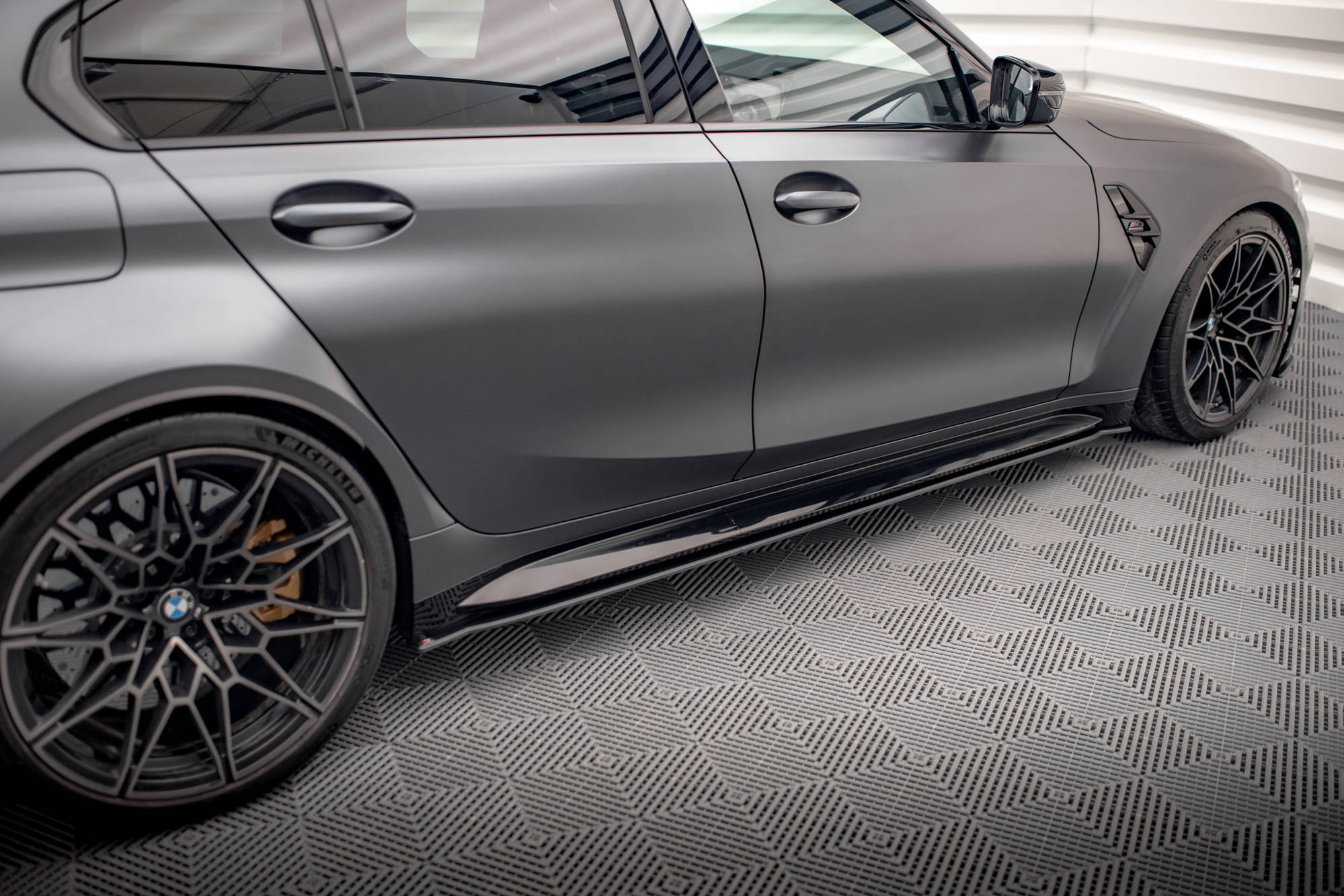 Street Pro Seitenschweller Leisten passend für BMW M3 G80 rot