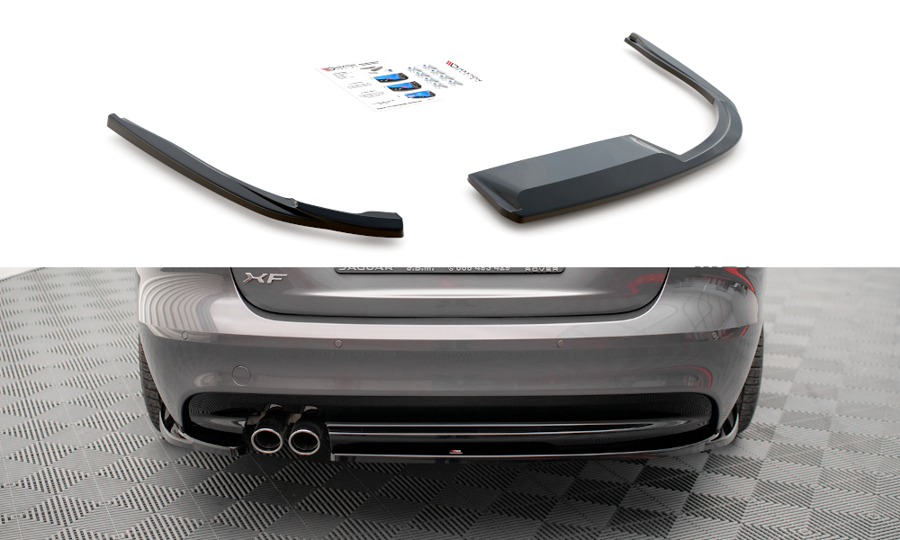 Street+ Heck Ansatz Flaps passend für Jaguar XF R-Sport Mk2 schwarz Hochglanz