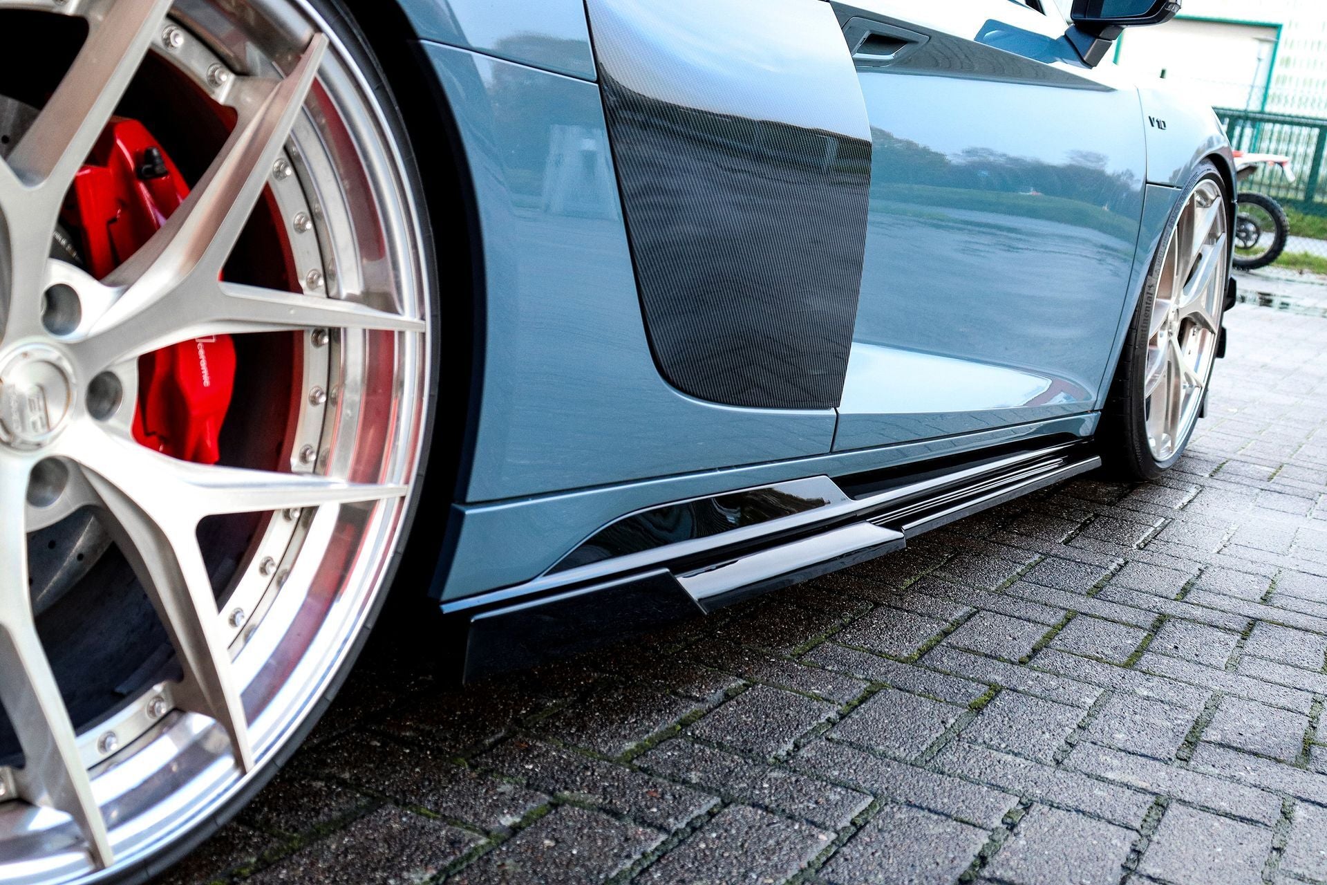 Cup Seitenschweller mit Wings hinten für Audi R8 4S Facelift ab Bj. 2019 - (Schwarz Matt)