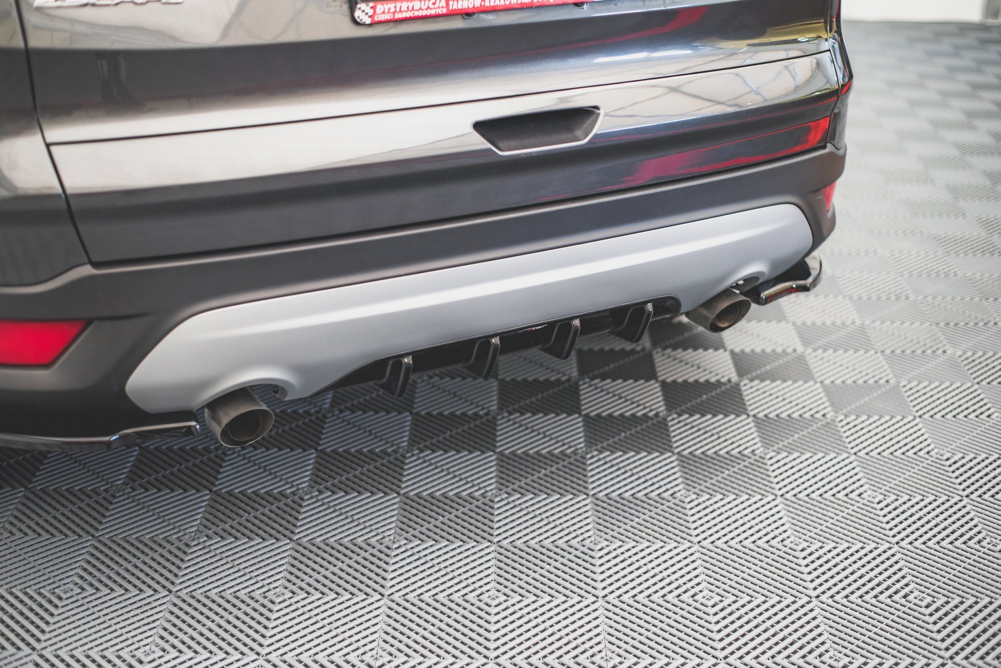 Street+ Heck Ansatz Diffusor passend für Ford Escape Mk3 schwarz Hochglanz