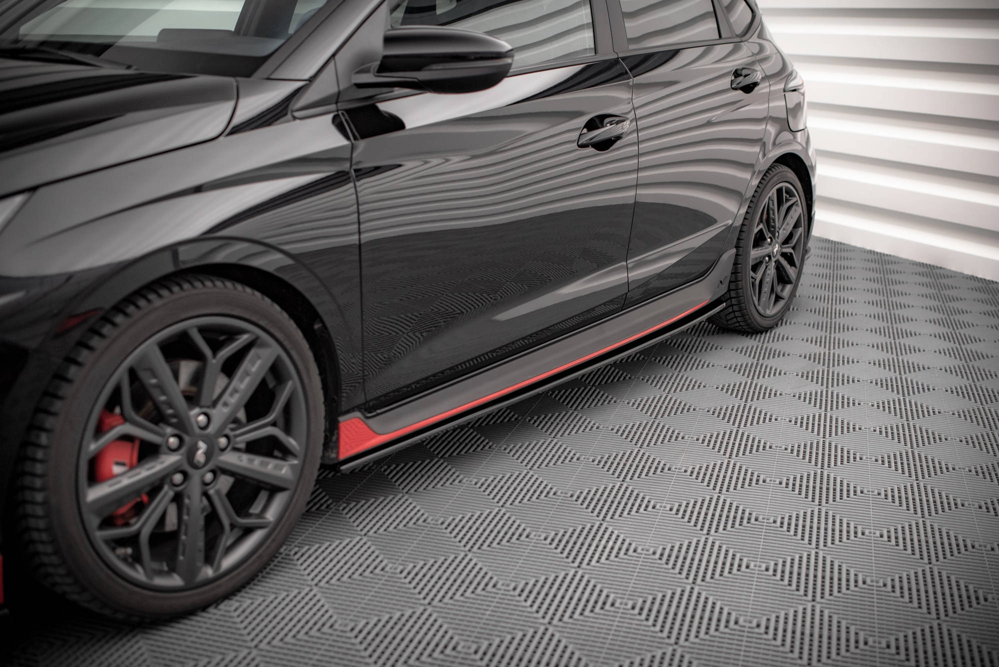 Street+ Seitenschweller Leisten passend für Hyundai I20 N Mk3 schwarz Hochglanz