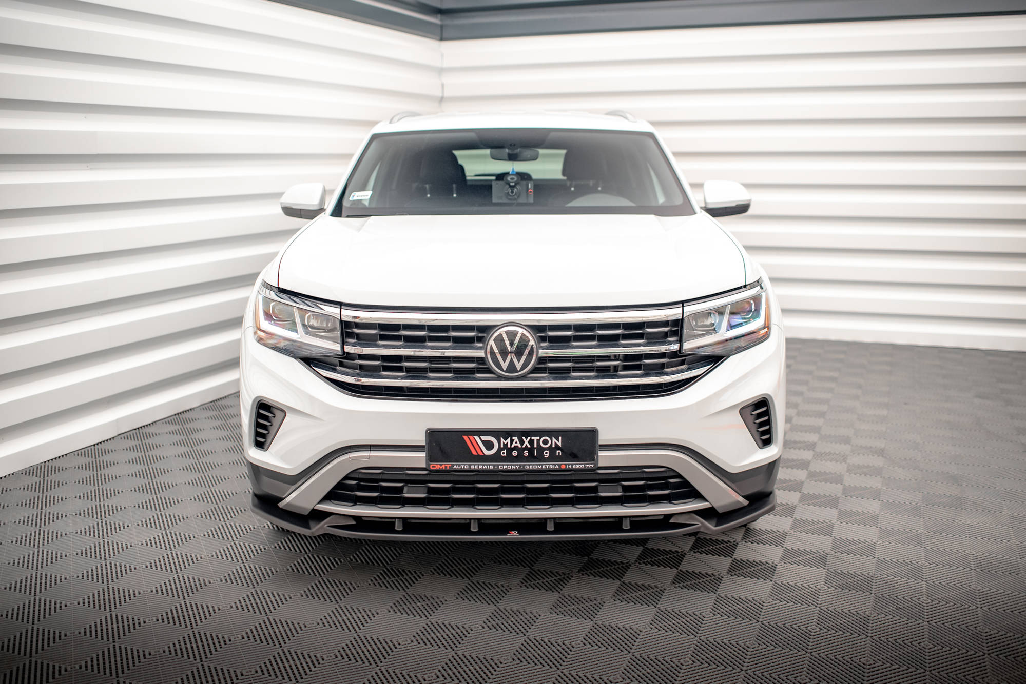 Street+ Spoilerlippe Front Ansatz V.1 passend für VW Atlas Cross Sport schwarz Hochglanz