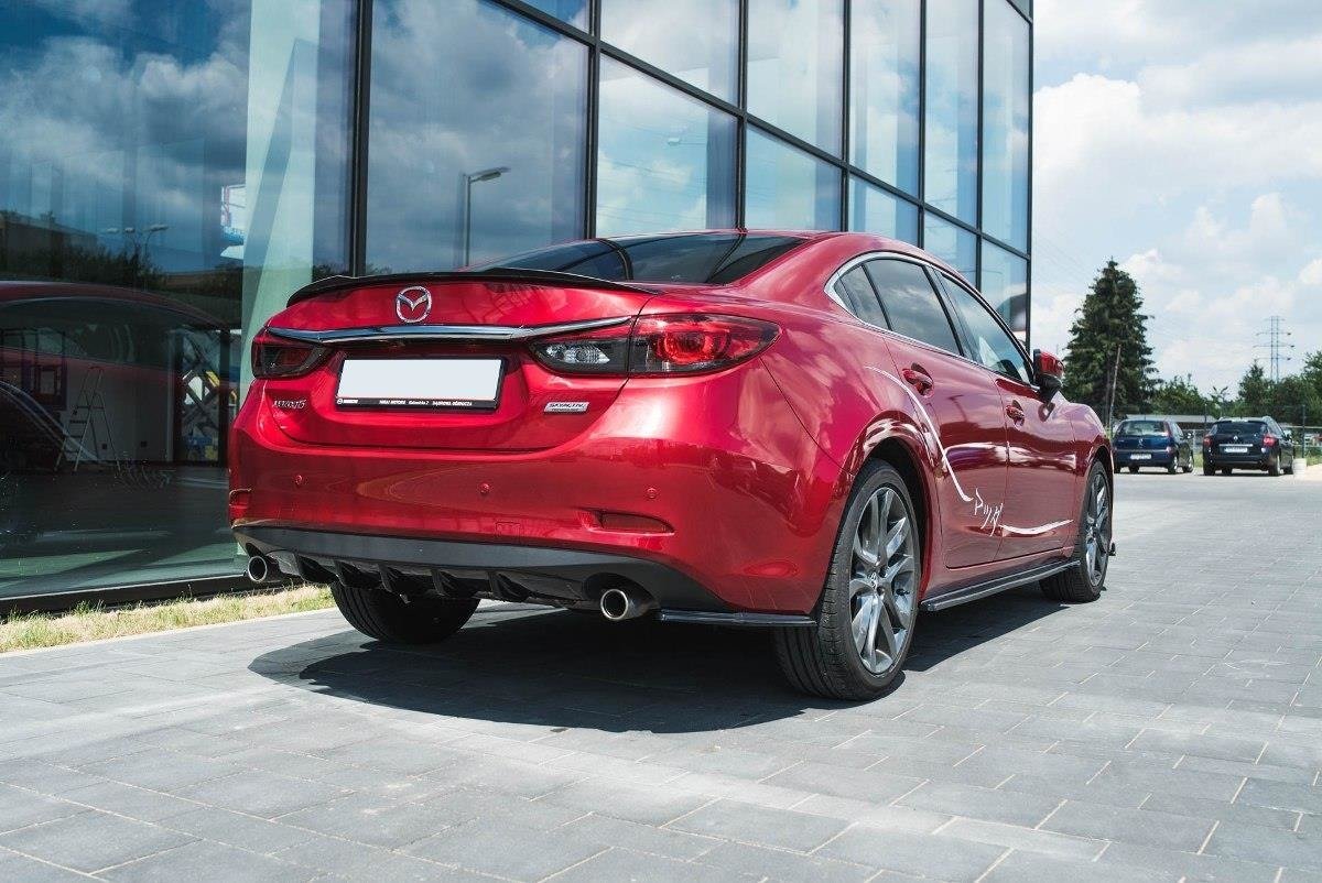 Diffusor Heck Ansatz für Mazda 6 GJ Mk3 Facelift schwarz Hochglanz