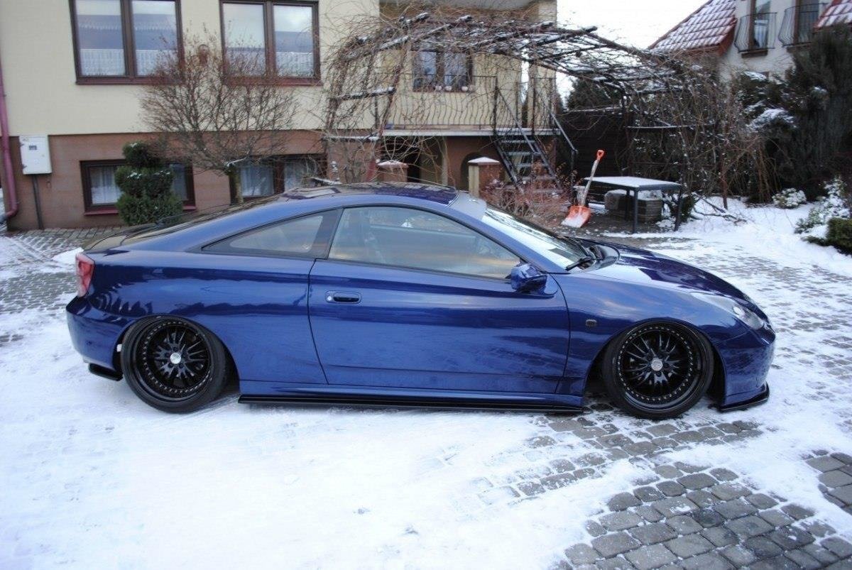 Street+ Seitenschweller Leisten passend für Toyota Celica T23 TS schwarz Hochglanz