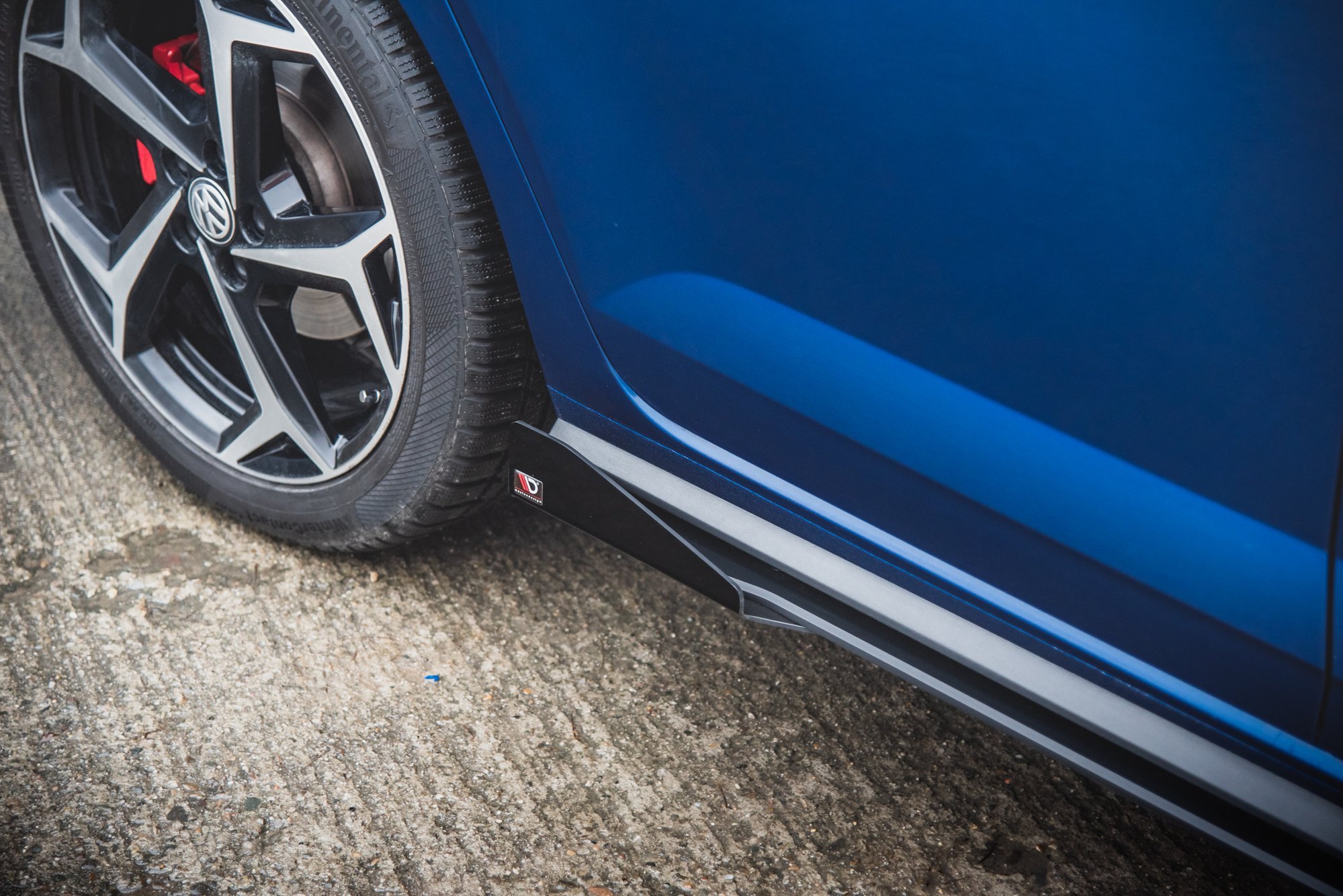 Street Pro Seitenschweller Leisten + Flaps passend für VW Polo GTI Mk6 schwarz Hochglanz