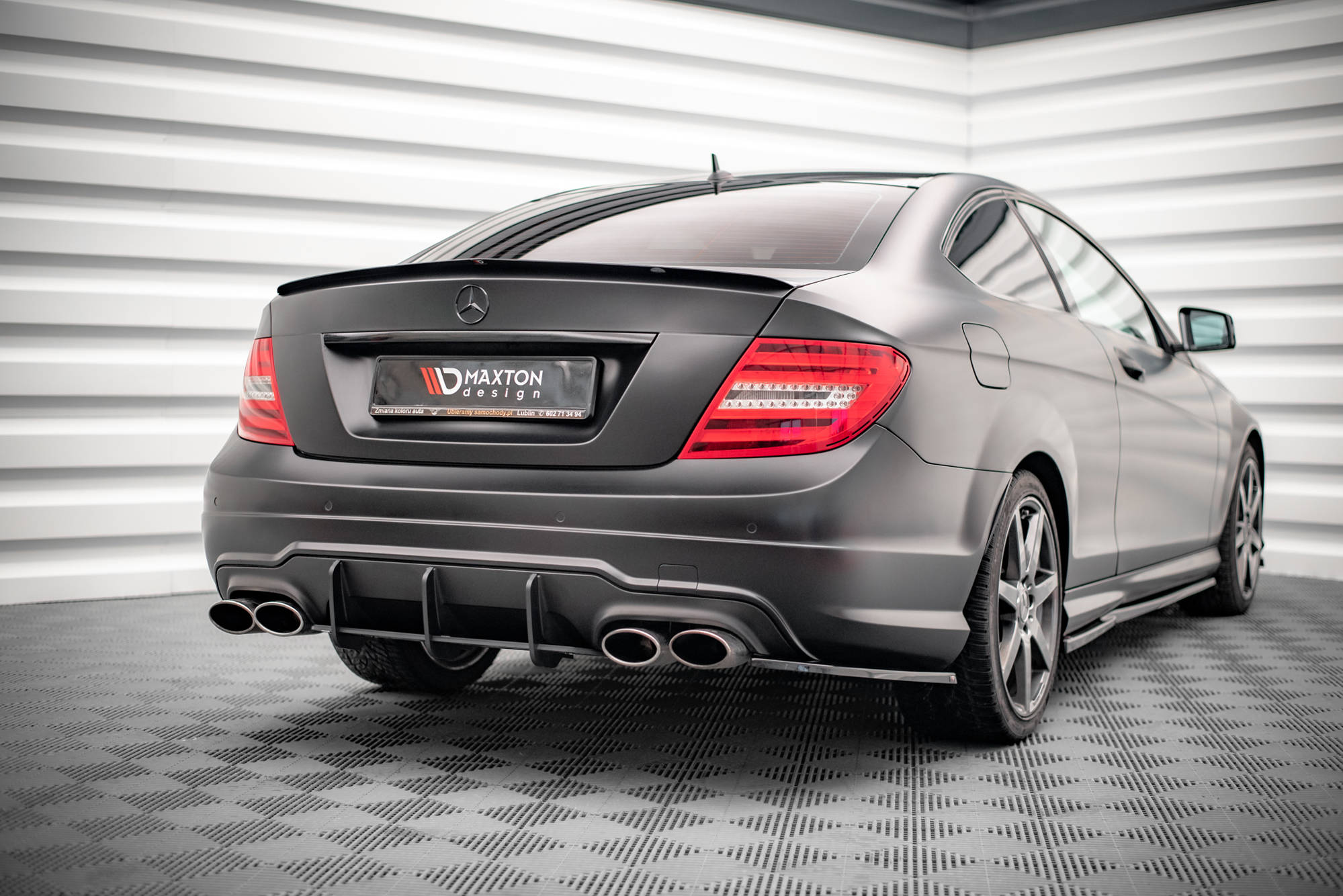 Street Pro Heckschürze Heck Ansatz Diffusor passend für Mercedes C Coupe AMG-Line C204