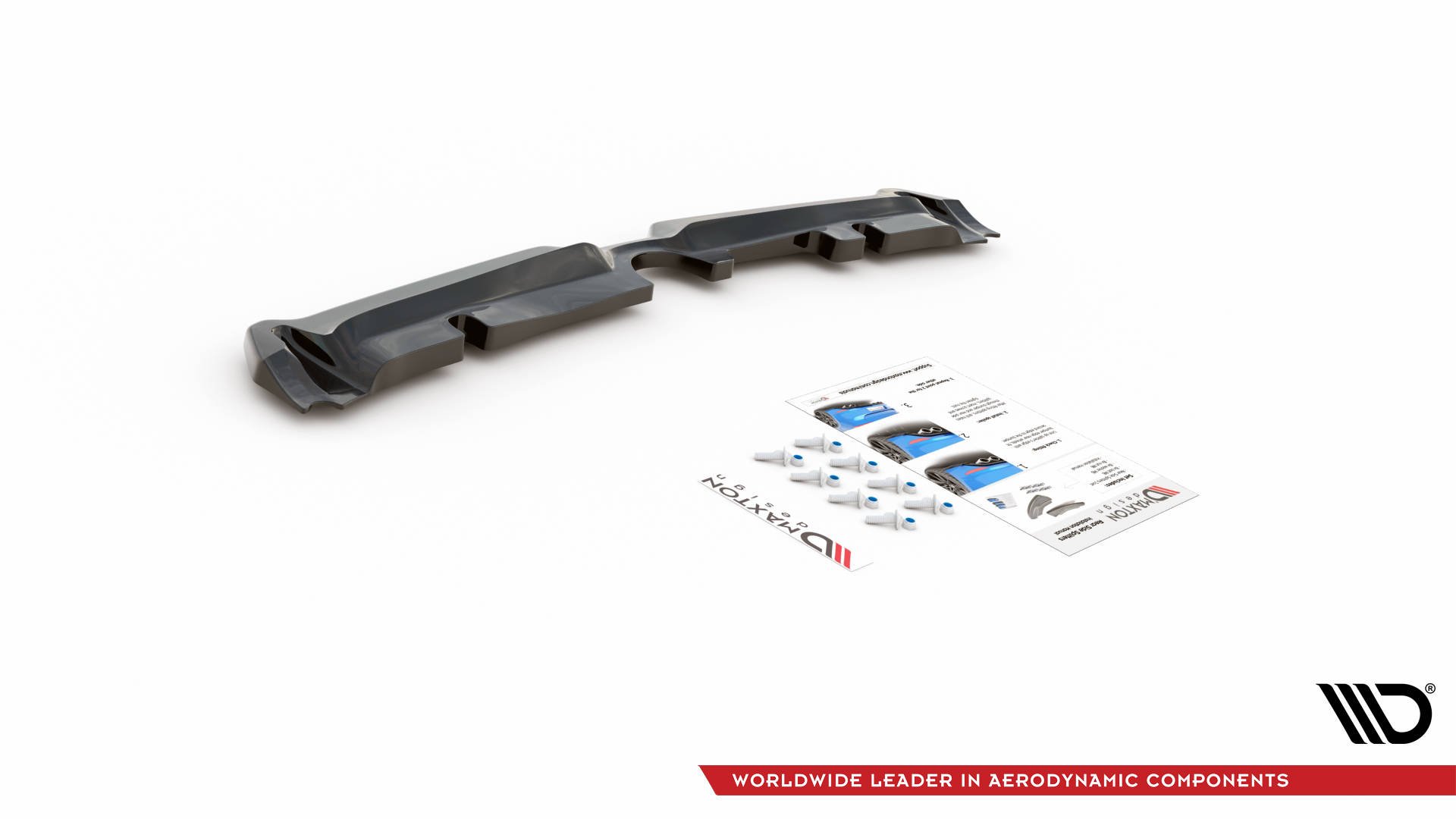 Street+ Mittlerer Diffusor Heck Ansatz passend für Mini Countryman Mk2 F60 JCW schwarz Hochglanz