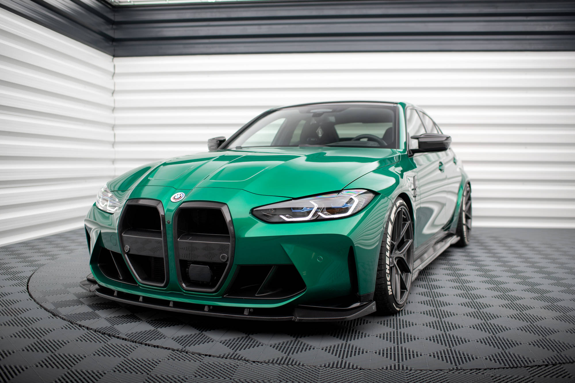 Carbon Fiber Spoilerlippe Front Ansatz V.1 passend für BMW M3 Limousine / Touring G80 / G81