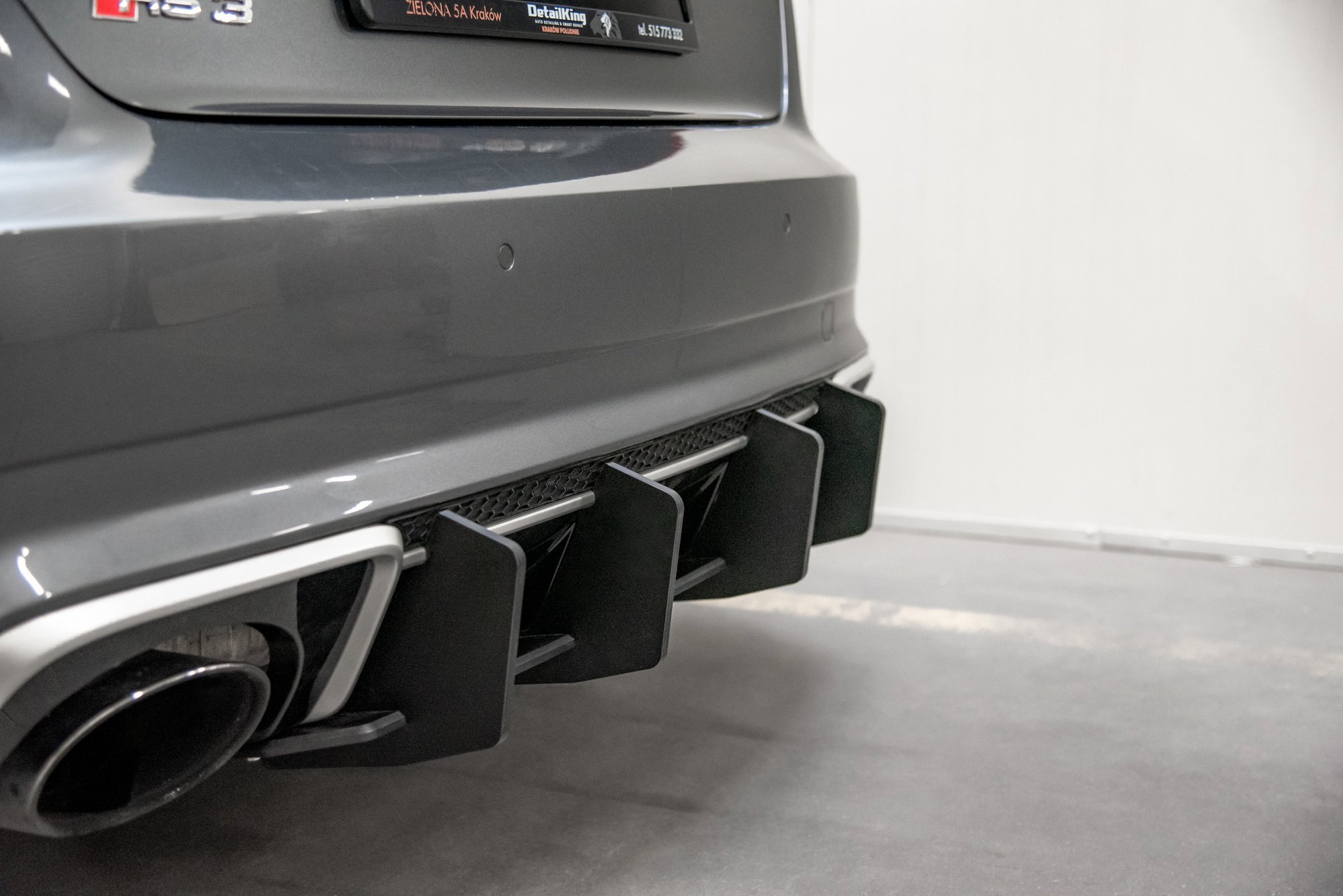 Street Pro Heckschürze Heck Ansatz Diffusor V.2 passend für Audi RS3 8V Sportback schwarz-rot