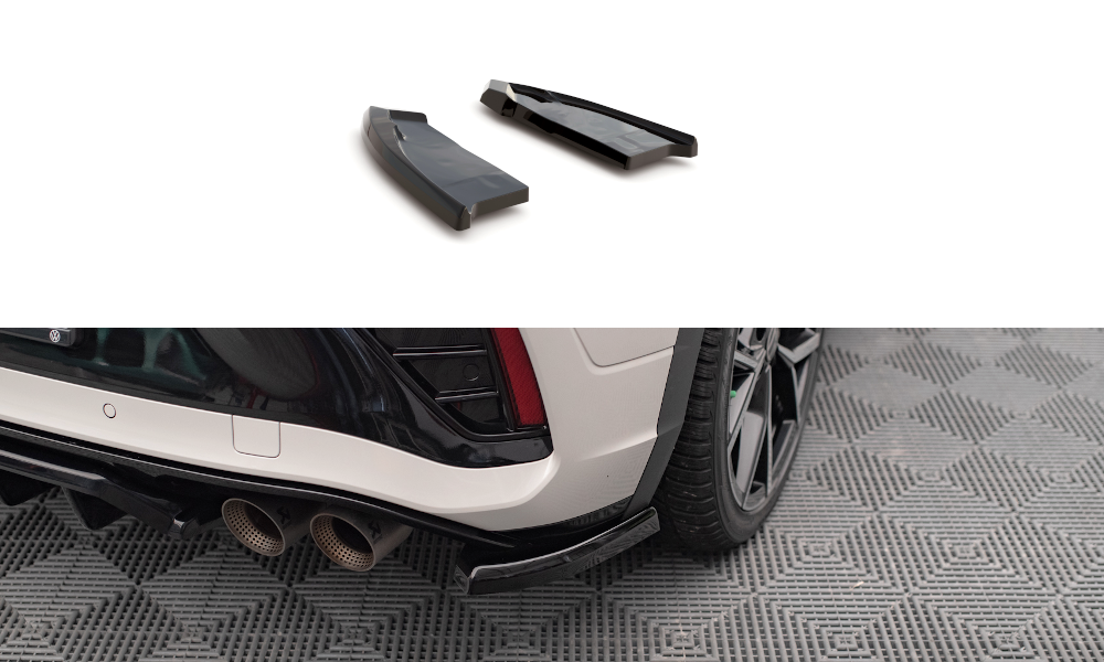 Street+ Heck Ansatz Flaps passend für VW T-Roc R / R-Line Mk1 FL schwarz Hochglanz