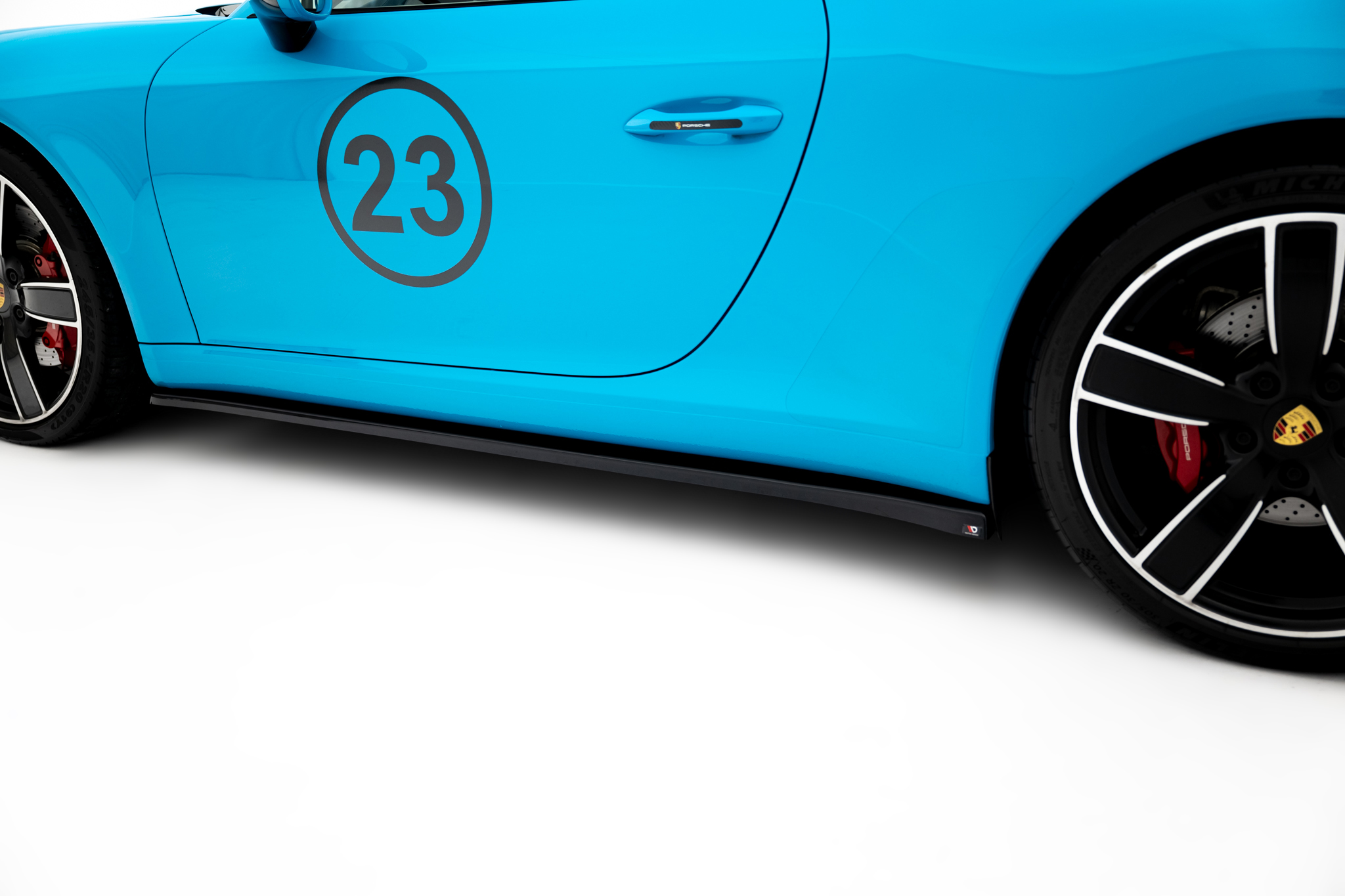 Seitenschweller Ansatz für Porsche 911 Carrera 991 Facelift schwarz Hochglanz