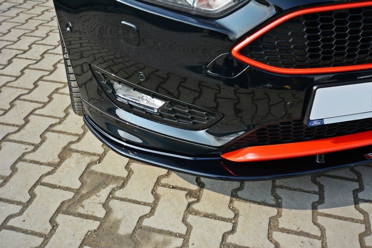 Street+ Spoilerlippe Front Ansatz V.1 passend für Ford Focus ST-Line Mk3 FL schwarz Hochglanz
