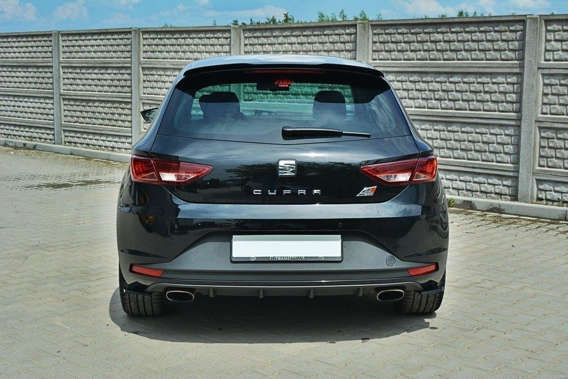 Heck Ansatz Flaps Diffusor für SEAT LEON III CUPRA / FR schwarz Hochglanz