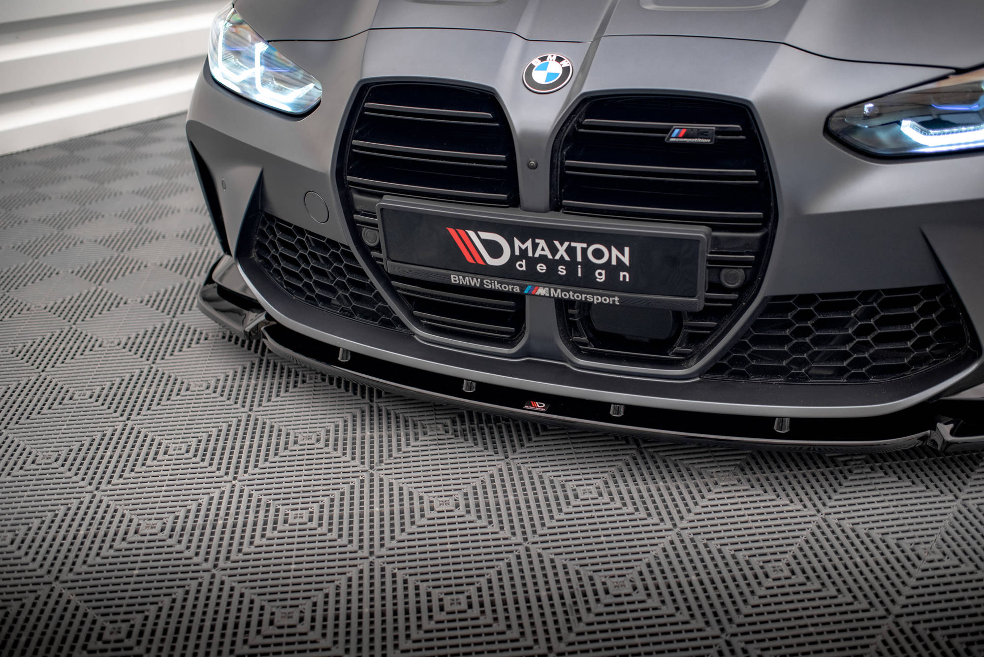 Street+ Spoilerlippe Front Ansatz V.3 passend für BMW M3 Limousine / Touring G80 / G81 schwarz Hochglanz