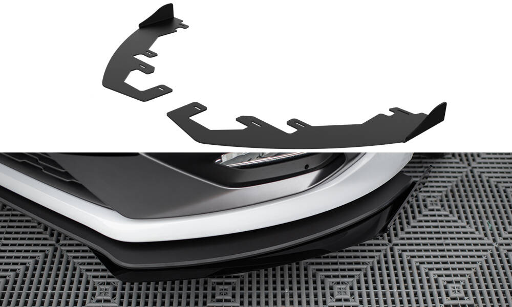 Front Stoßstangen Racing Flaps passend für Ford Fiesta Mk8 ST / ST-Line schwarz Hochglanz