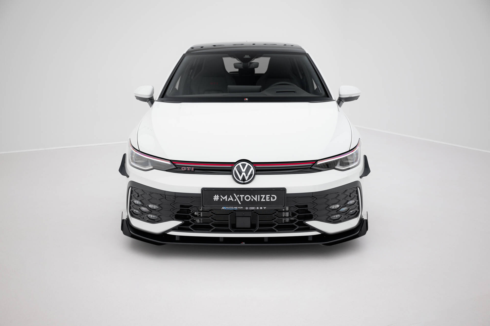 Street Pro Spoilerlippe Front Ansatz + Flaps passend für VW Golf GTI / GTE / R-Line Mk8 FL rot+ Hochglanz Flaps