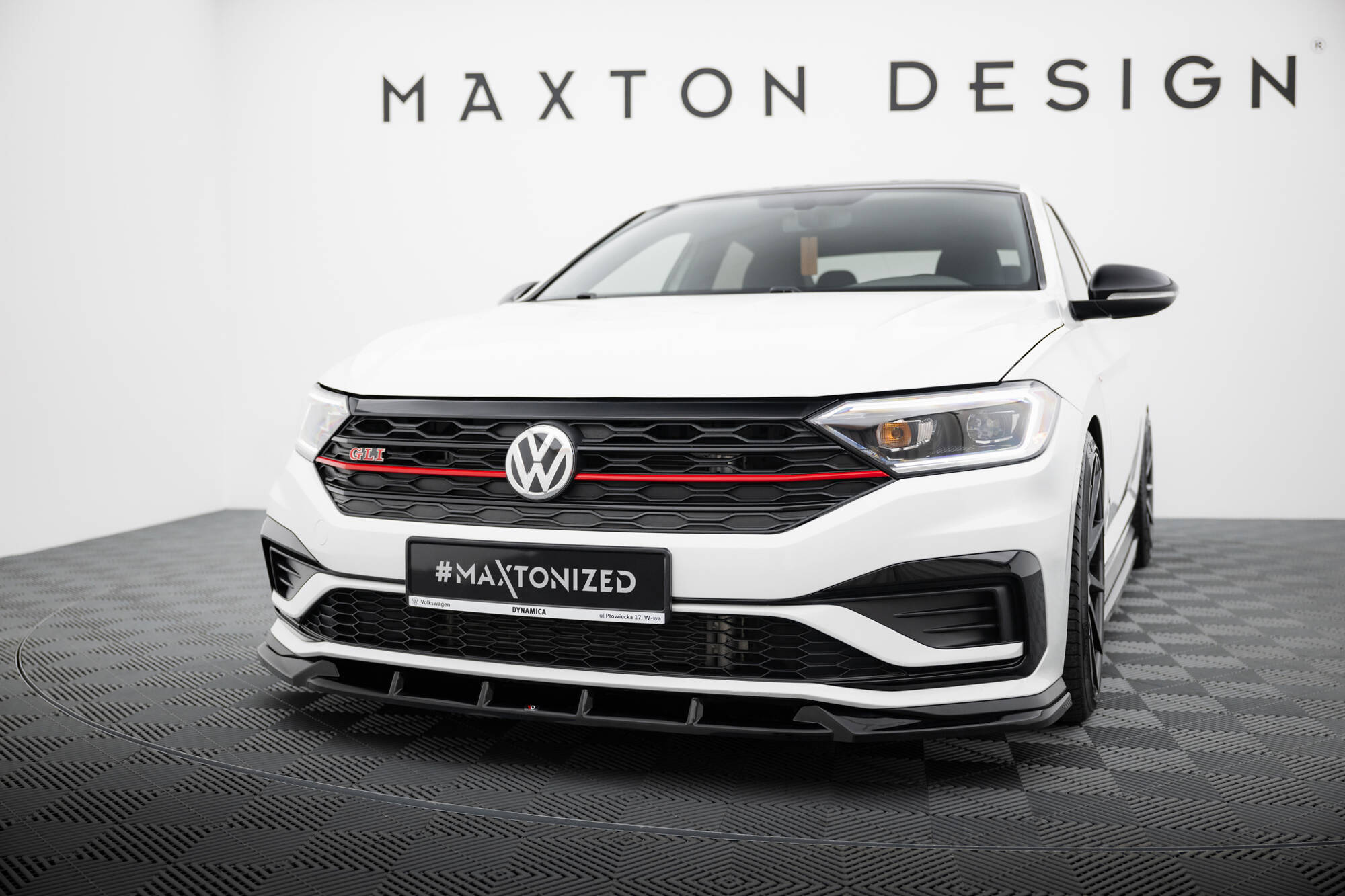 Street+ Spoilerlippe Front Ansatz V.1 passend für VW Jetta GLI Mk7 schwarz Hochglanz