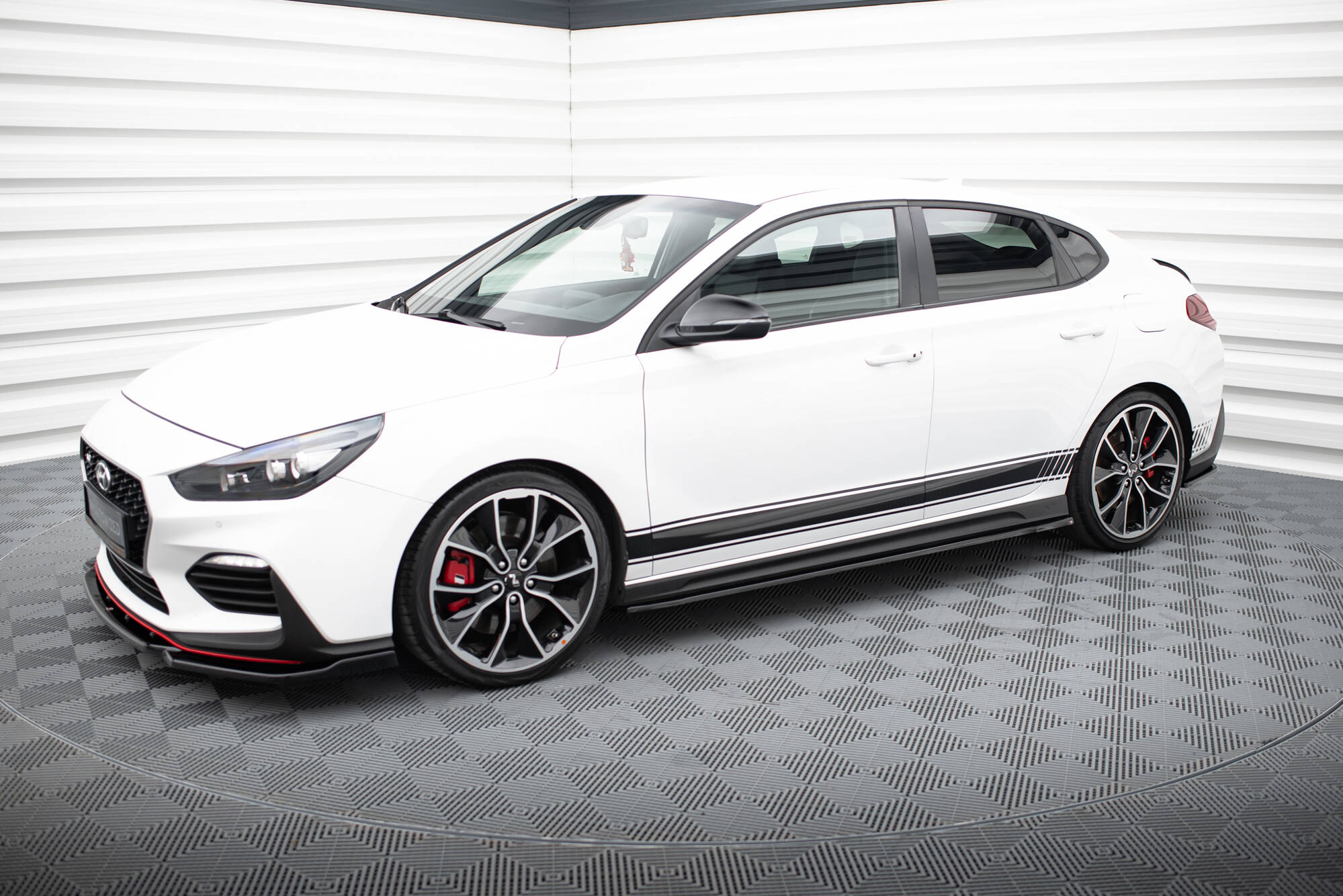 Seitenschweller Ansatz für V.4 Hyundai I30 N / N-Line Hatchback / Fastback Mk3 / Mk3 Facelift schwarz Hochglanz