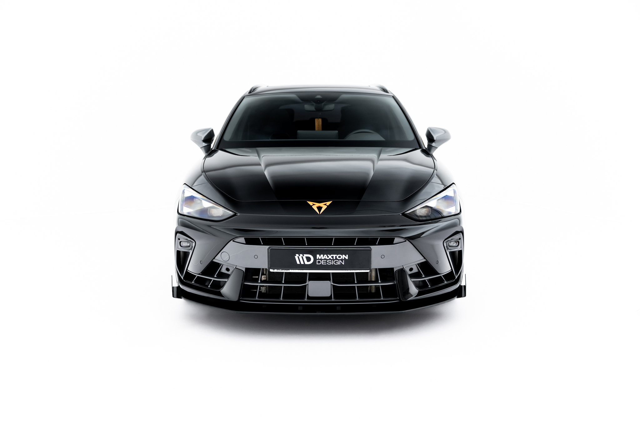 Frontlippe passend für CUPRA Leon ST / Hatchback Mk1 FL roter Kern + Hochglanz Flaps