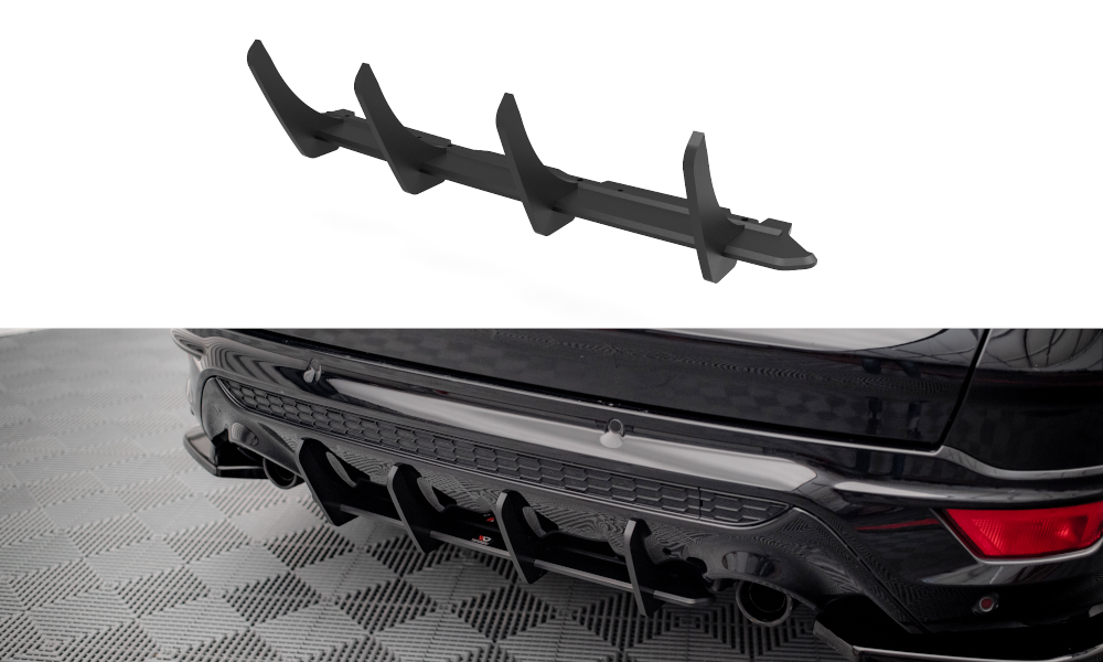 Street Pro Heckschürze Heck Ansatz Diffusor passend für Ford Escape ST-Line Mk3 rot