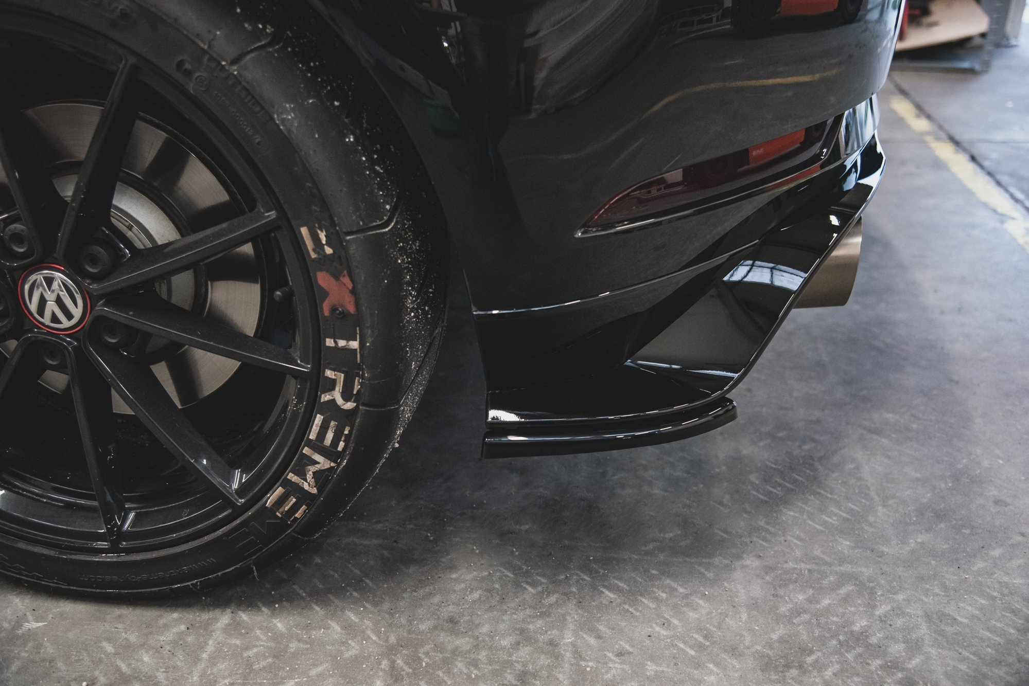 Street+ Heck Ansatz Flaps passend für VW Golf 7 GTI TCR rot Hochglanz