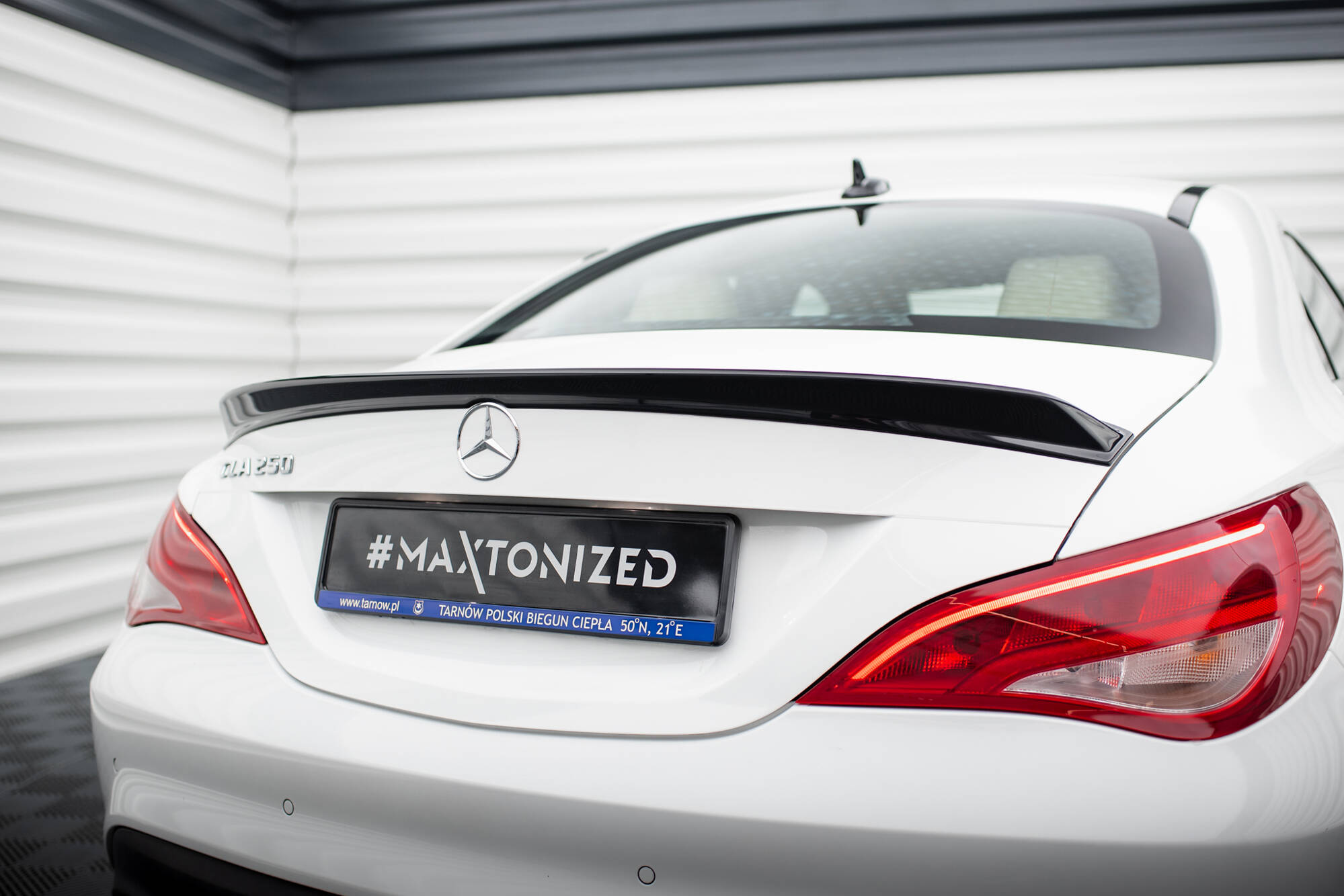Heck Spoiler Aufsatz Abrisskante 3D passend für Mercedes CLA C117 FL schwarz Hochglanz