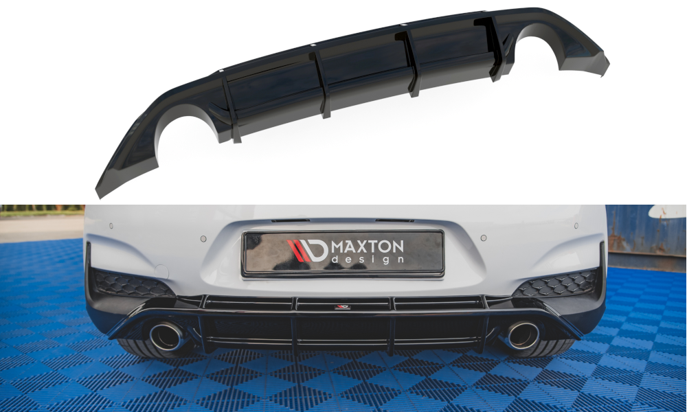 Street+ Heck Ansatz Diffusor V.3 passend für Hyundai I30 N Mk3 Hatchback schwarz Hochglanz