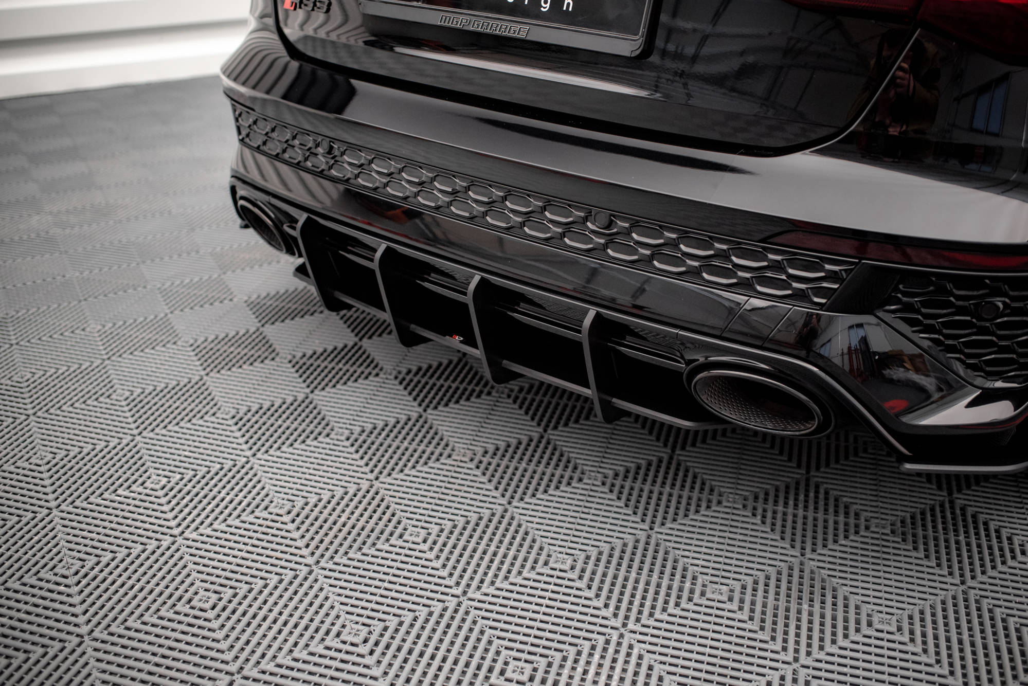Street Pro Heckschürze Heck Ansatz Diffusor passend für Audi RS3 Sportback 8Y rot