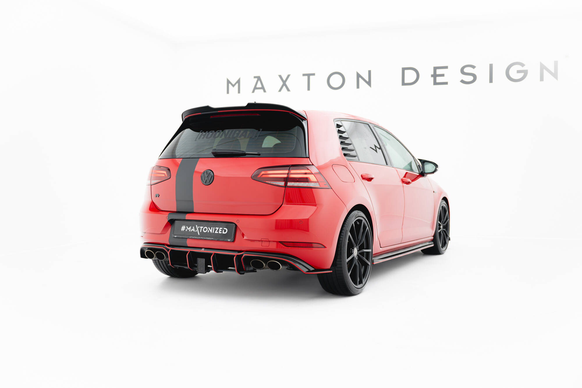 Spoiler CAP V.2 für VW Golf R / R-Line / GTI / GTD Mk7 / Mk7 Facelift schwarz Hochglanz