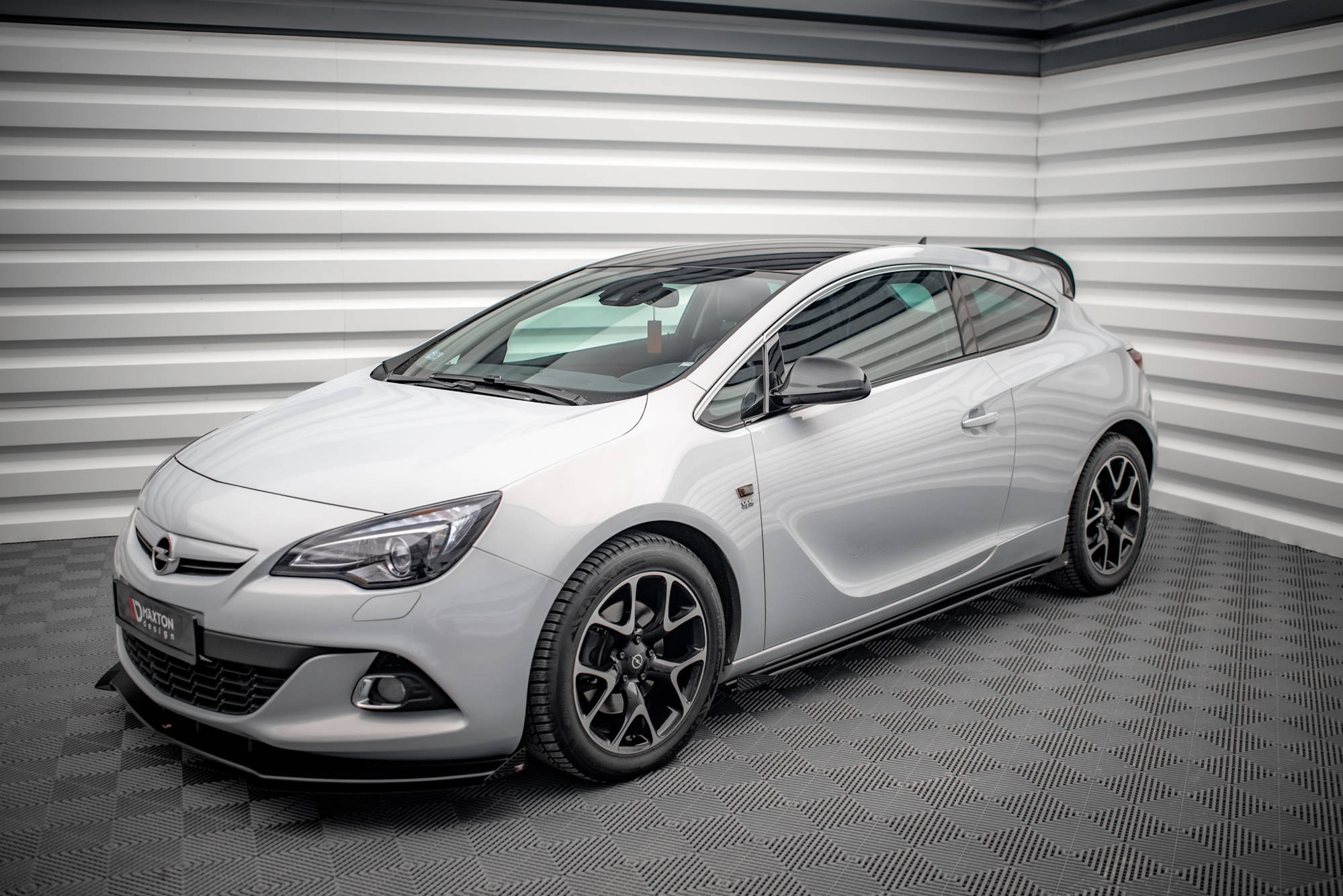 Street Pro Seitenschweller Leisten + Flaps passend für Opel Astra GTC OPC-Line J schwarz Hochglanz