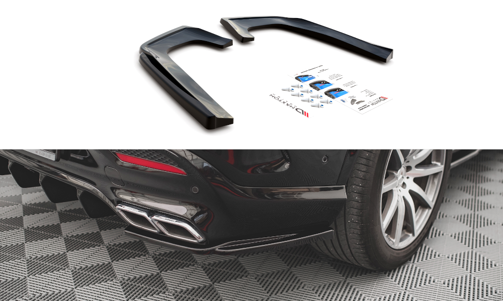 Street+ Heck Ansatz Flaps V.1 passend für Mercedes GLE Coupe 63 AMG C292 schwarz Hochglanz