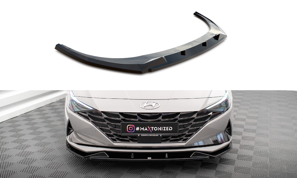 Street+ Spoilerlippe Front Ansatz passend für Hyundai Elantra Mk7 schwarz Hochglanz