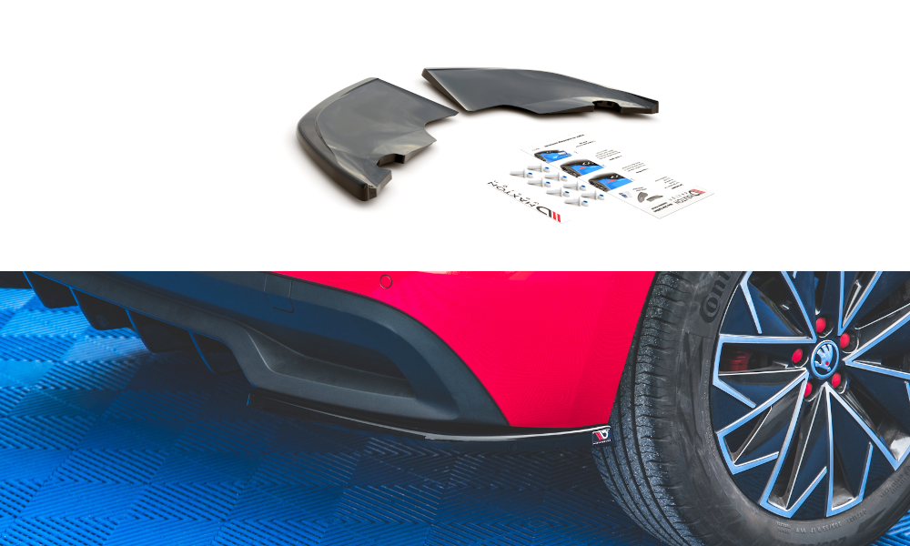 Street+ Heck Ansatz Flaps passend für Skoda Kamiq Mk1 schwarz Hochglanz