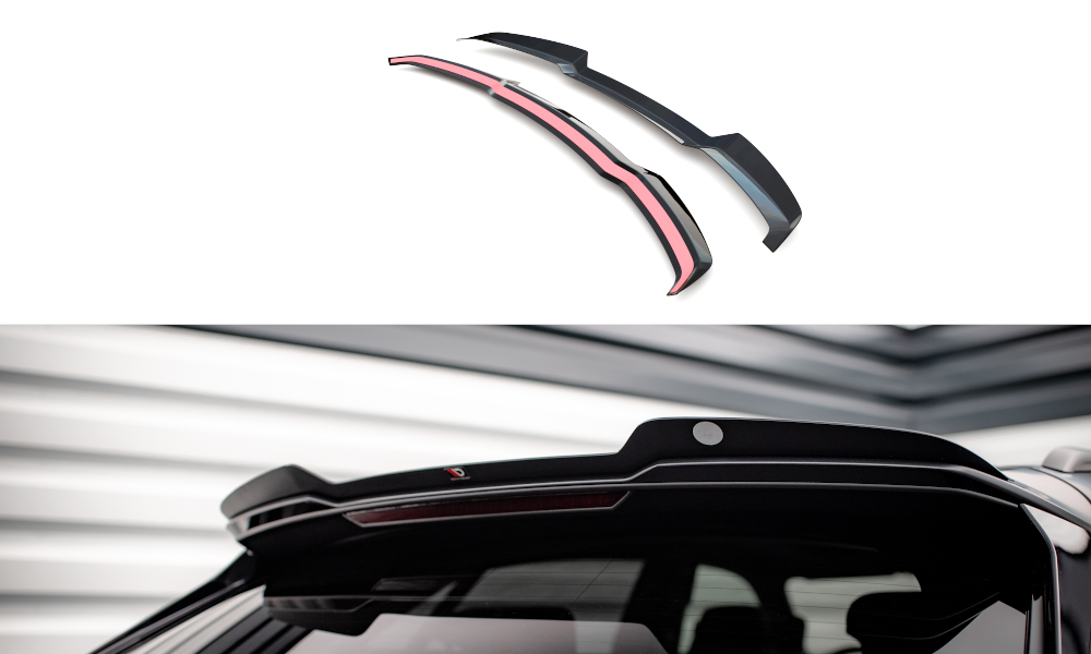 Oberer Heck Spoiler Aufsatz Abrisskante passend für Audi RSQ8 Mk1 FL schwarz Hochglanz