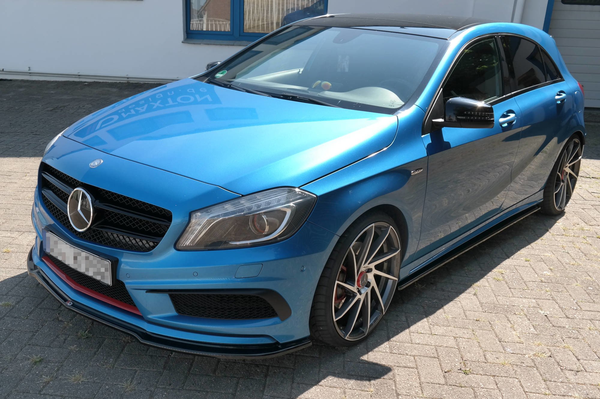 Street+ Spoilerlippe Front Ansatz passend für Mercedes W176 AMG-LINE vor FL schwarz Hochglanz