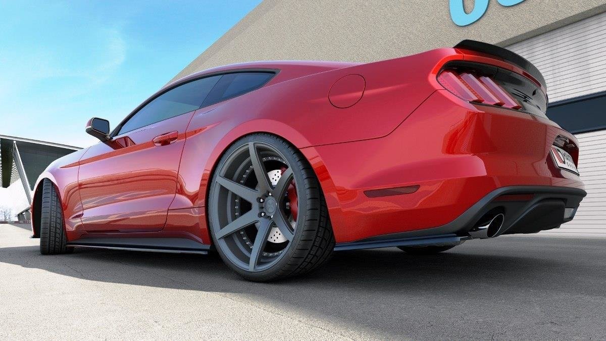 Seitenschweller Ansatz für Ford Mustang Mk6 schwarz Hochglanz