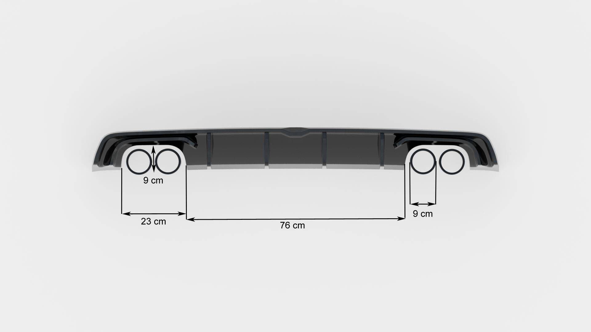 Street+ Heck Ansatz Diffusor passend für Audi S3 Limousine 8V schwarz Hochglanz